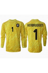 Nederland Bart Verbruggen #1 Keeper Fotballdrakt Borte Klær EM 2024 Lange ermer